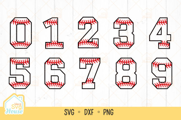 Baseball Numbers SVG Bundle: Graphics for Crafts