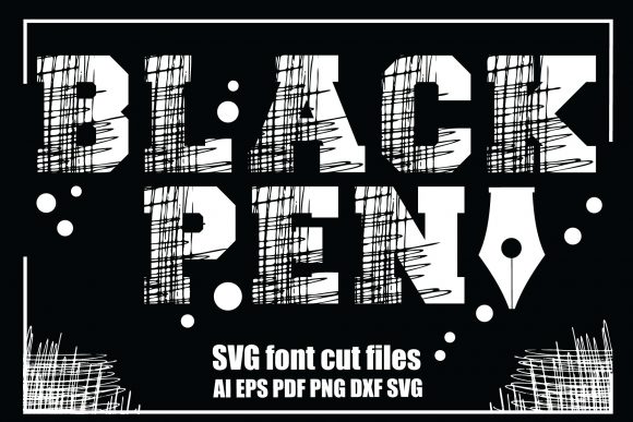 Black Pen Graphics for Modern Crafts