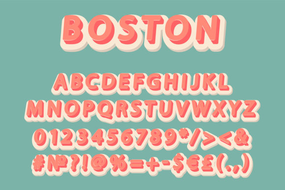 Boston Header 3D Set: Graphics for Print Templates