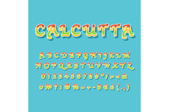 Calcutta Vintage 3D Vector Alphabet Set: Graphics & Print Templates