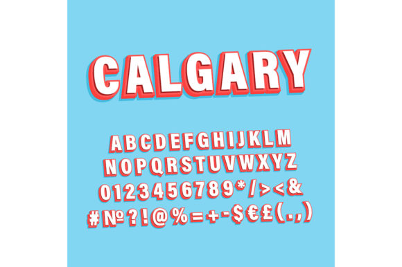 Calgary Vintage 3D Alphabet: Bold Graphics & Print Templates