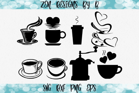 Coffee Cups Bundle: Graphics for Crafts & Blogs