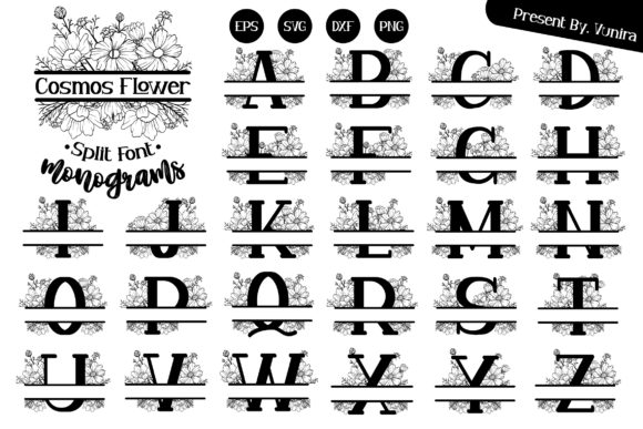 Cosmos Split Font Monogram: Graphics for Crafts