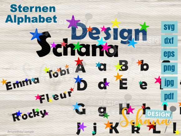 Craft Font with Stars: Graphics for Crafts & Blogs