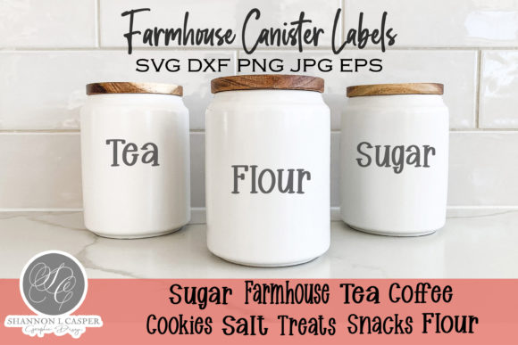 Farmhouse Kitchen Canister Sign Bundle: Graphics & Illustrations