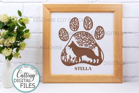 German Shepherd Paw Dog Round Sign: Crafts & Graphics