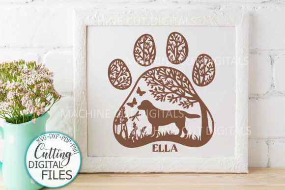 Labrador Retriever Paw Dog Sign: Graphics for Crafts