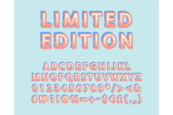 Limited Edition Header Vintage Alphabet: Graphics & Print Templates