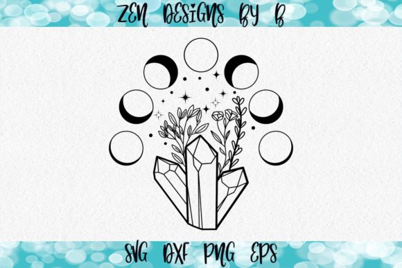Moon Phases, Crystals & Vines: Graphics for Illustrations