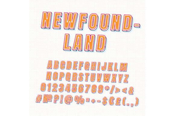 Newfoundland Vintage 3D Vector Alphabet for Graphics & Print Templates