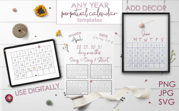 Perpetual Calendar Script: Graphics & Print Templates