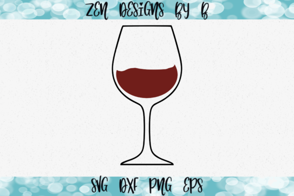 Red Wine Glass Graphic for Crafts and Graphics