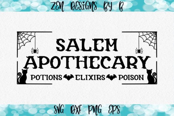 Salem Apothecary Sign: Spooky Graphics & Illustrations
