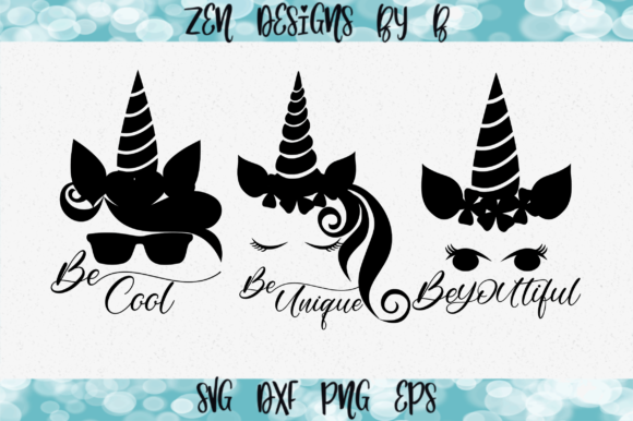 Unicorn Faces Bundle: Graphics for Crafts & Brands