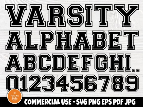 Varsity Clipart Alphabet: Bold Graphics for Crafts