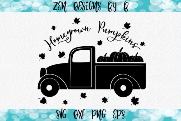 Vintage Truck Pumpkins: Graphics for Crafts